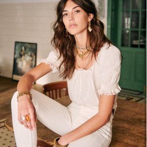 NWT Sezane Frances Blouse Size FR 34